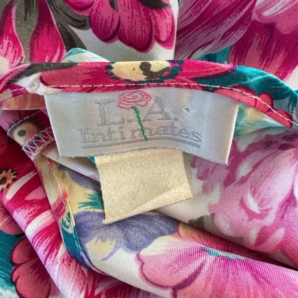 Vintage L.A. Intimates Floral Satin Slip Dress - Picture 6 of 6